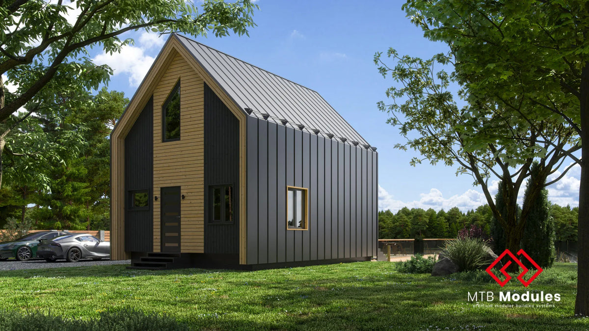 MTB SEVEN Barn House (120 sqm, 2 storey, open-plan shell)