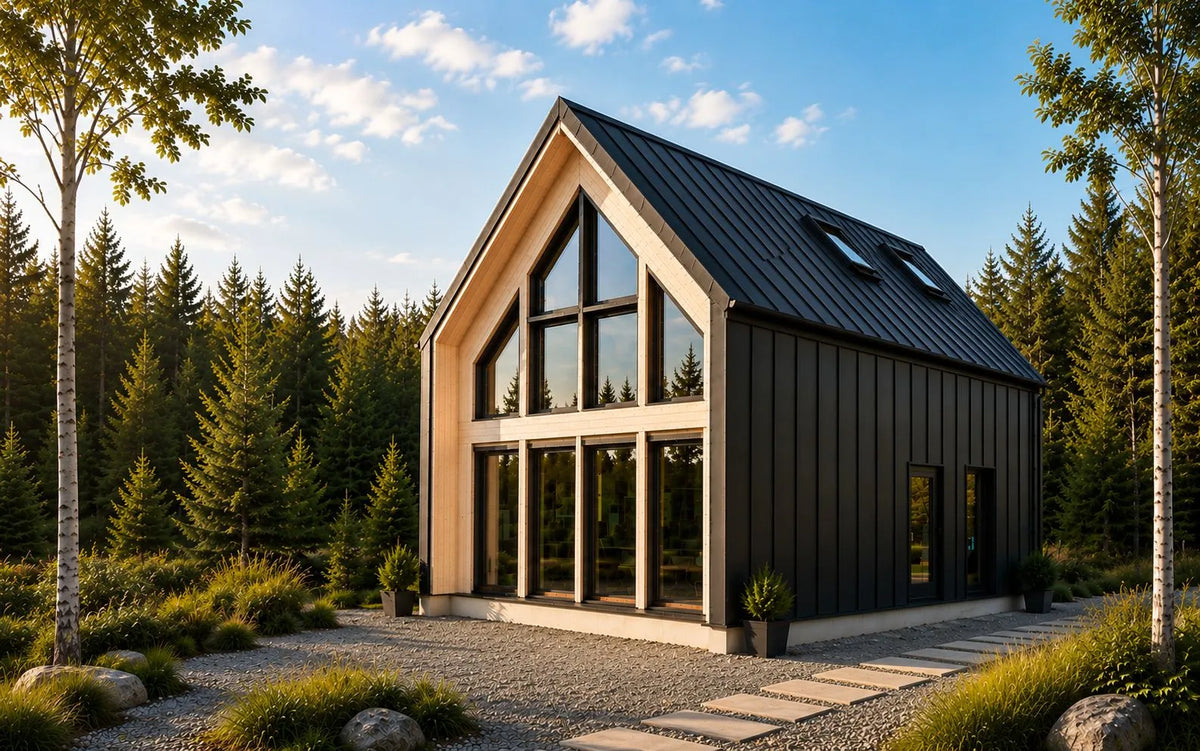 MTB SEVEN Barn House (120 sqm, 2 storey, open-plan shell)