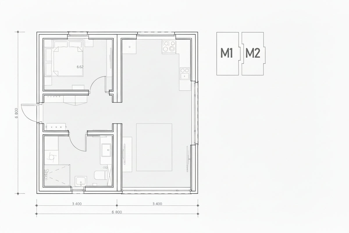 Proteus Modular House (36.7 sqm, 1 bdr)