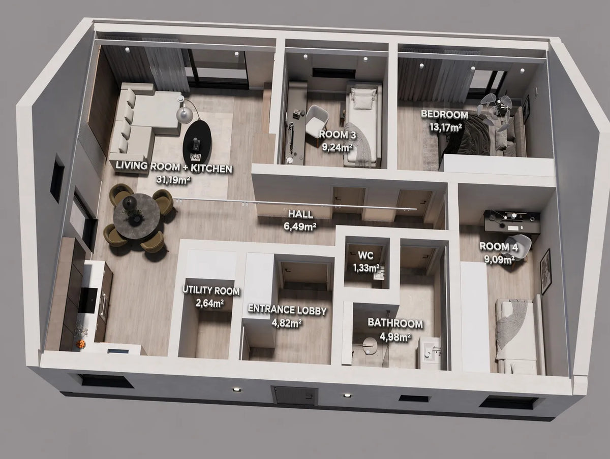 MTB 105 Barn House (105 sqm, 3 bdr)
